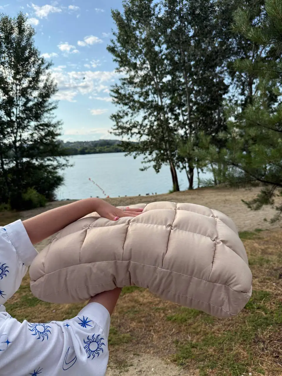 Подушка для сну анатомічна «Тісто» на блискавці (Бежева) - Зображення 3
